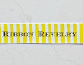 Sunny Yellow and white wonky stripes on 7/8" grosgrain ribbon- spring/easter Il_170x135