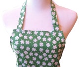 Women's Apron St. Patrick's Day Clover Shamrock Green Full Size 100% Cotton Fabric