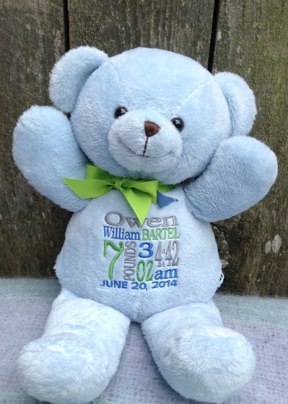 personalised new baby teddy