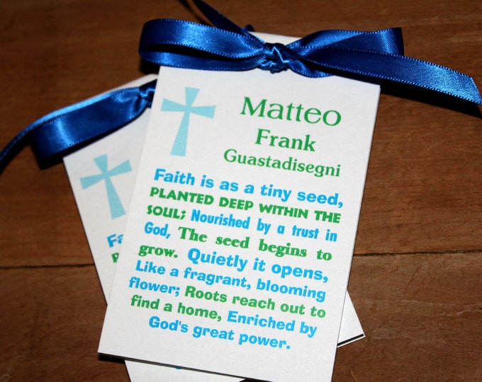 Personalized Blue Green Subway Art Religious Baptism First Holy Communion Christening Thank You Gift Favors SALE CIJ Christmas in July