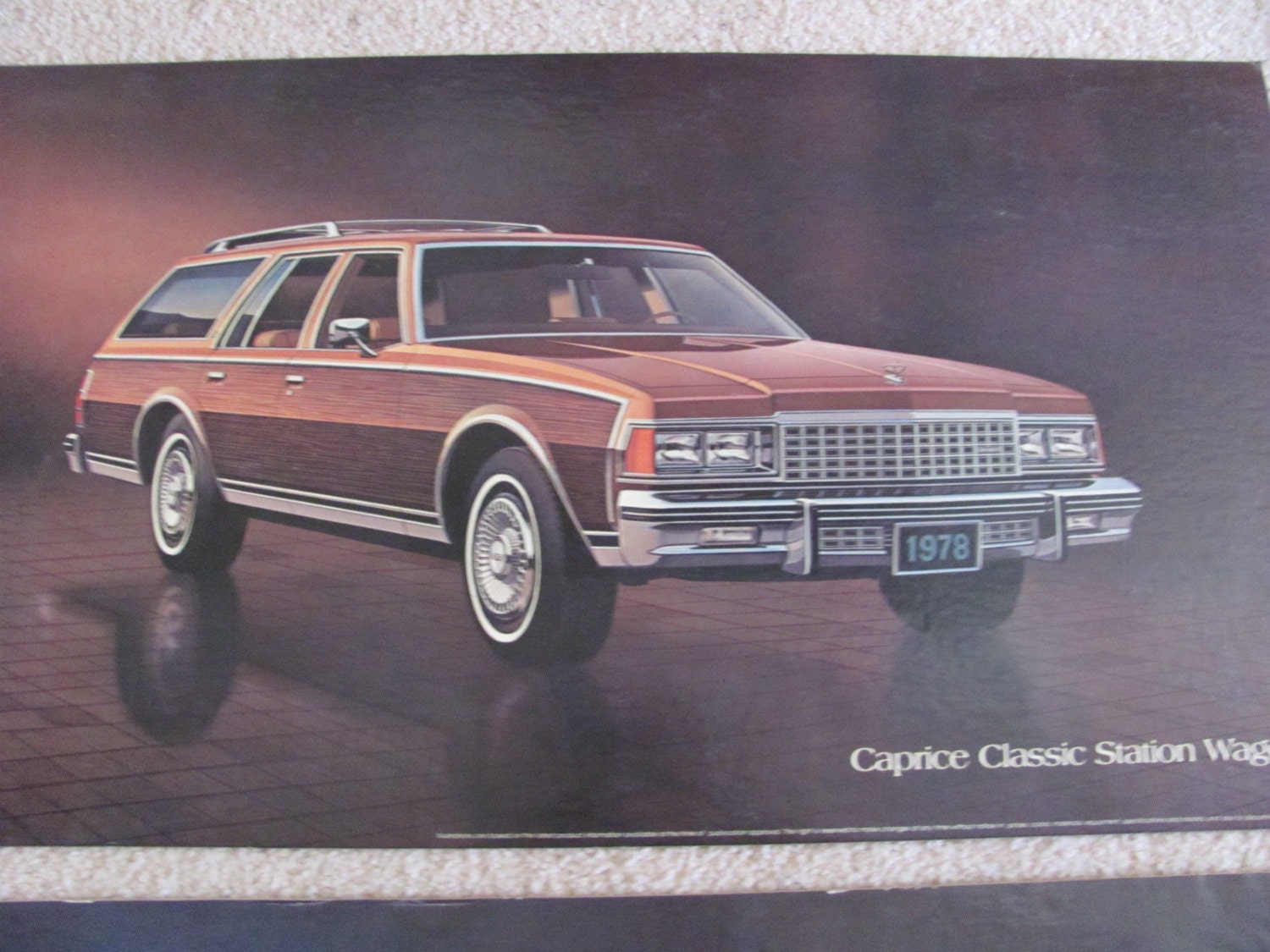 Vintage Car Dealership Advertisement Poster Board Display Circa 1970s