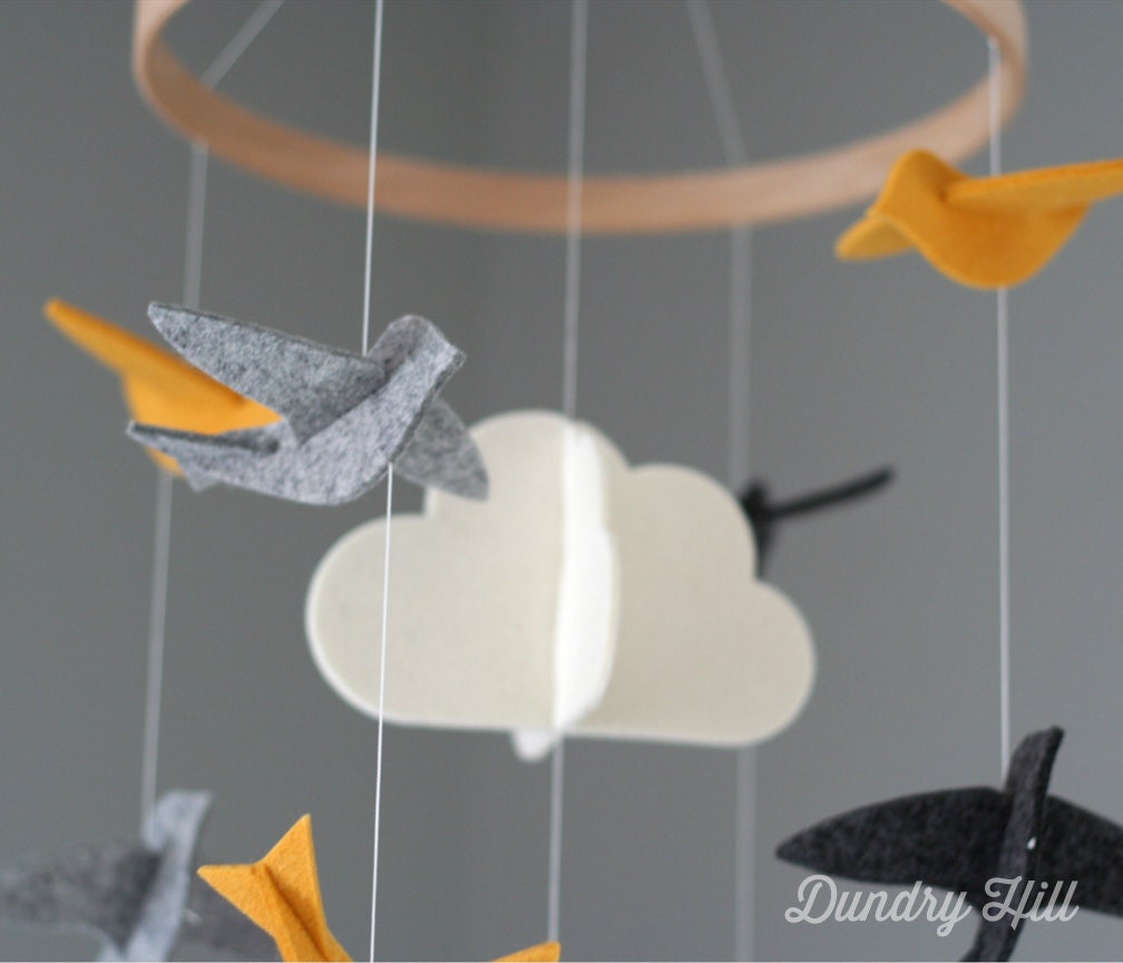 100 Merino Wool Felt Nursery Mobile EcoFriendly by dundryhill