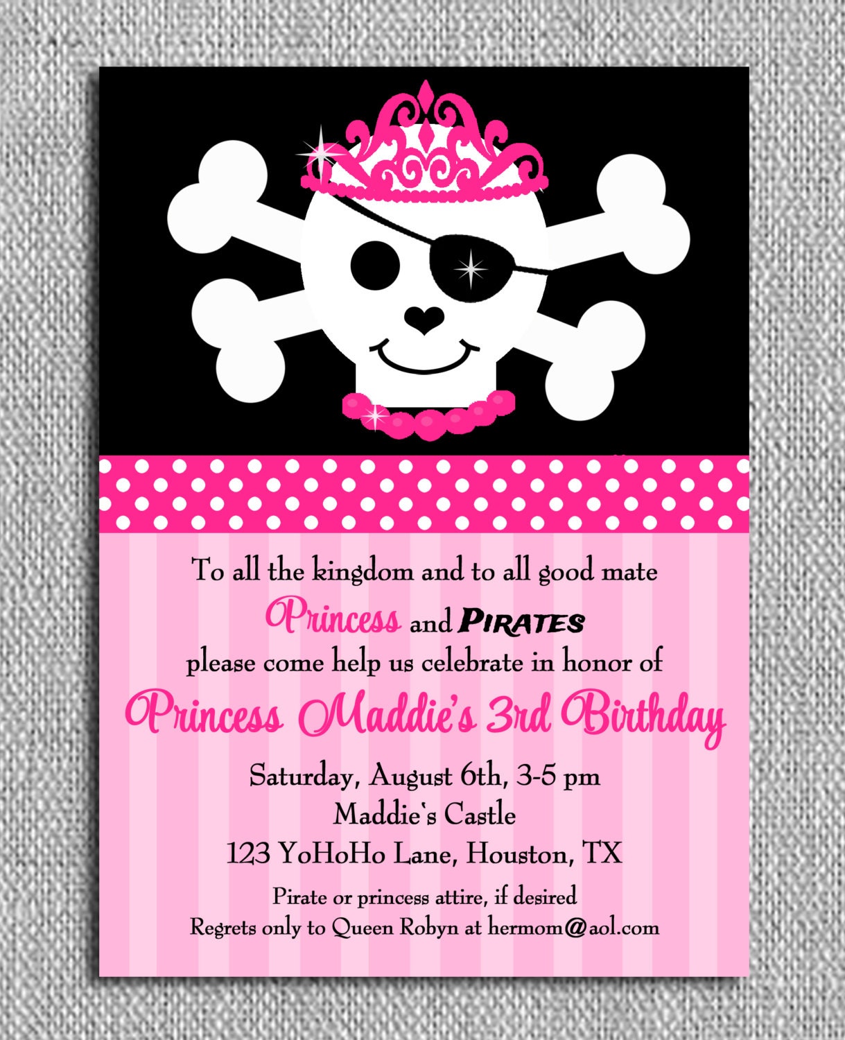 Printable Princess And Pirate Party Invitations 10