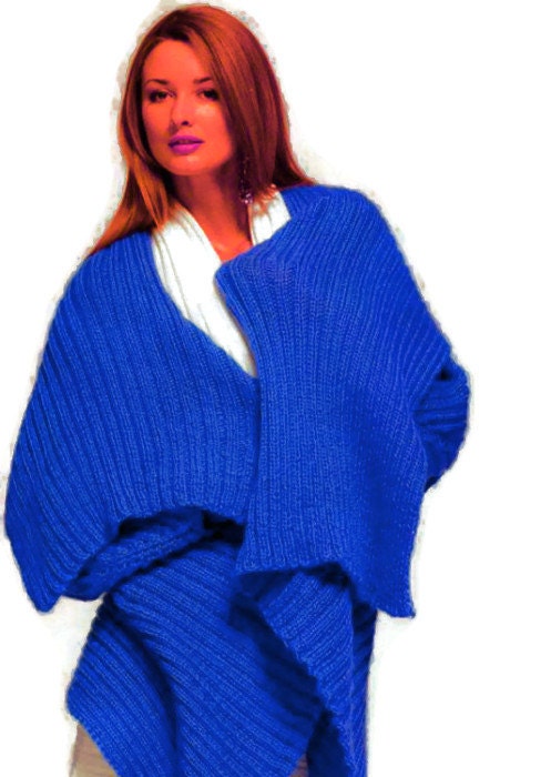 Asymmetric Jacket Wrap Knitting Pattern Tutorial Unbalanced