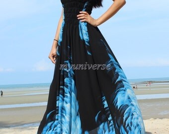 Maxi Dress Wedding Gown Black Bridesmaid Dress Prom Summer Plus Size Clothing Floral Evening Dress Sundress Hawaiian Handy Dress Ball Gown