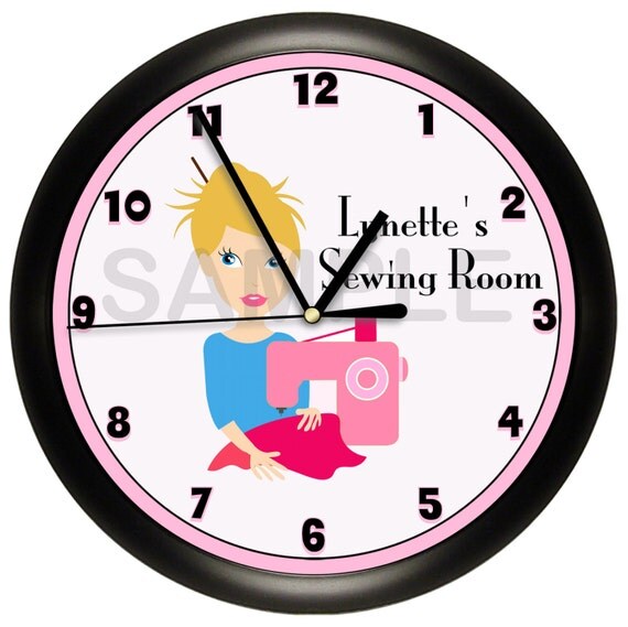 Sewing Room Wall Clock by cabgodfrey on Etsy