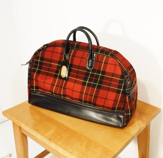 retro red plaid gym bag athetic bag