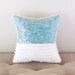 aqua pillow cover OCEAN VIEW beach cottage chic 12 X 12 inches turquoise pillow aqua cushion cover shabby style nautical pillow