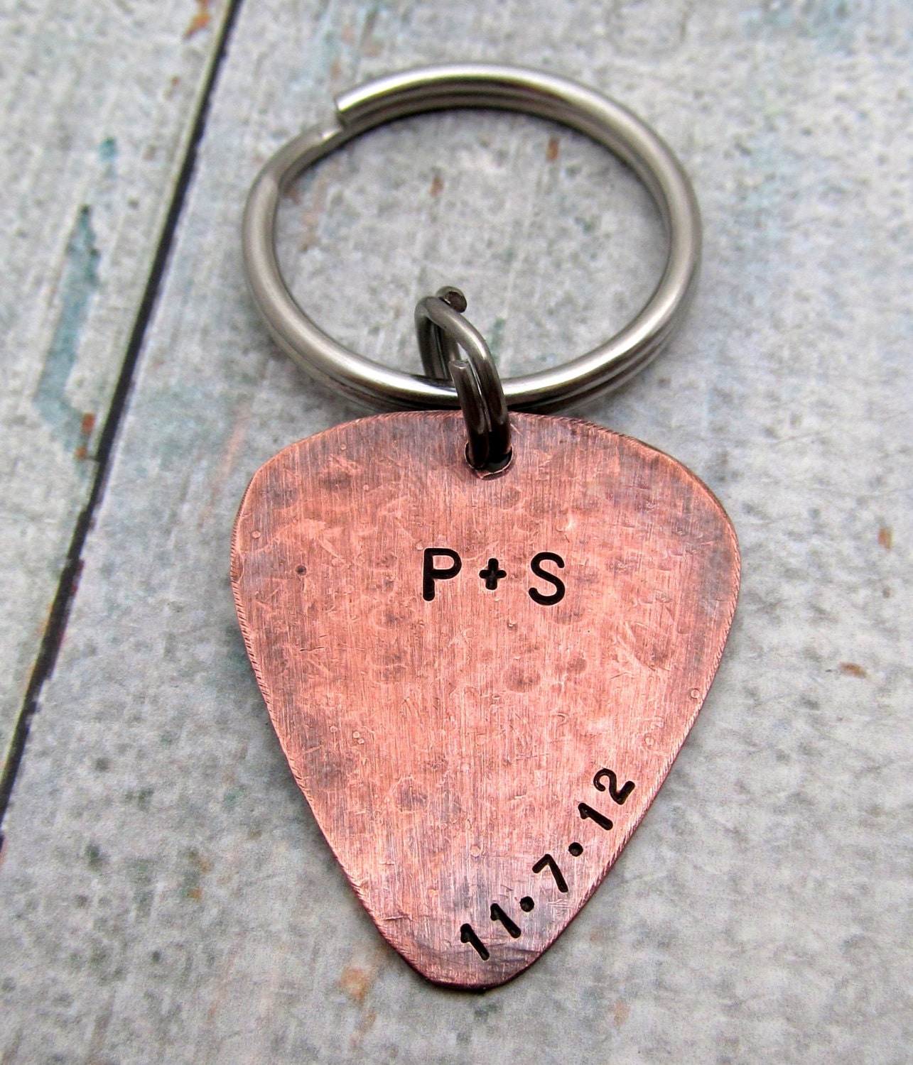 Personalized Guitar Pick KeyChain Engraved by ReginaLynnDesign