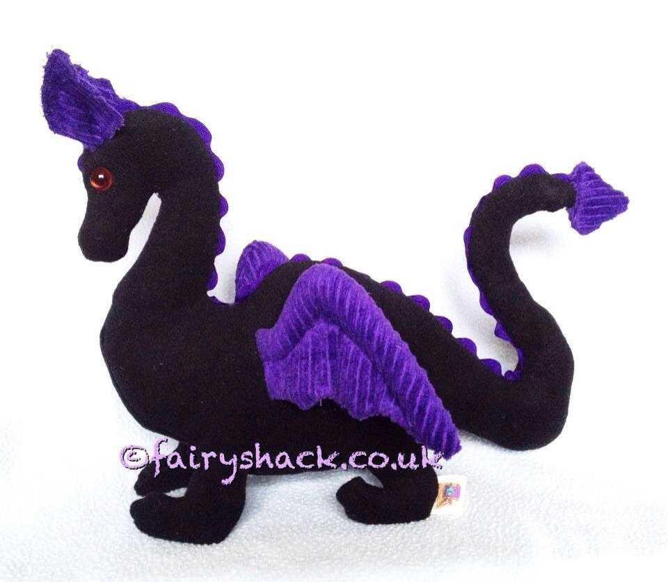 Inky the Dragon hand made plush stuffed dragon magic