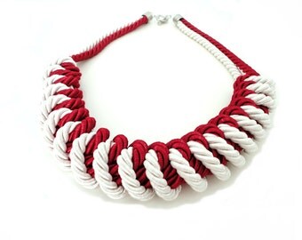 Nautical Rope Necklace, Knot Necklace, Bib Necklace, Rope Statement Necklace