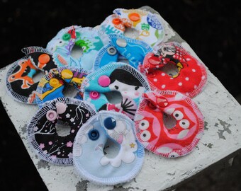 Ten Pack G Tube Pads -- CUSTOM Made -- Snaps on and off -- Serged Edges -- No Fray -- Very Absorbent -- Great Hospital Donation