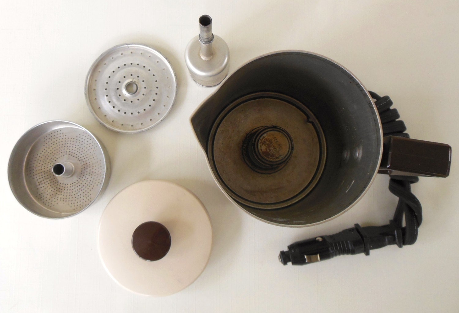 Travel Coffee Percolator Hotpot 12 Volt Cigarette Lighter Plug