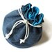 Bright Blue & Denim Bucket Bag Upcycled Blue Jeans Summer Travel Tote Makeup Bag- US Shipping Included