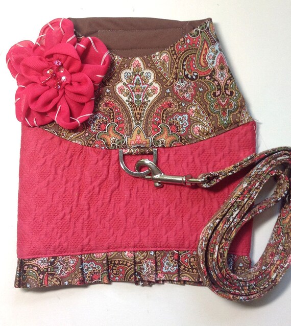 Posh Paisley harness vest and matching leash