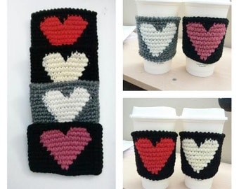 Set of 4 Crochet Heart Cup Holders( 7.99 each)