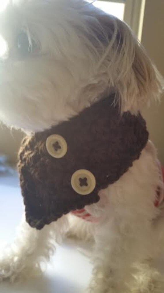 Crocheted Small Dog Puppy scarf fits most S or M dogs