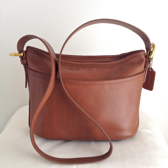 Vintage Coach Worth Bag Leather Shoulder Bag in Cocoa Brown
