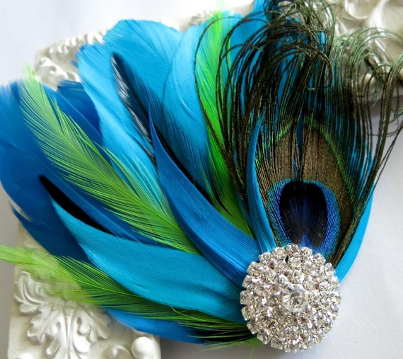 Items similar to Bride Bridesmaid Feather Hair Accessory, Feather ...