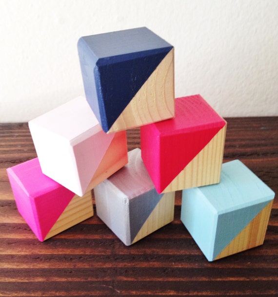 Custom Painted Wood Blocks / Nursery decor baby by OllieandPenny