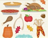 Thanksgiving Clipart, Thanksgiving Feast Digital Clipart, Autumn Clip art Il_170x135