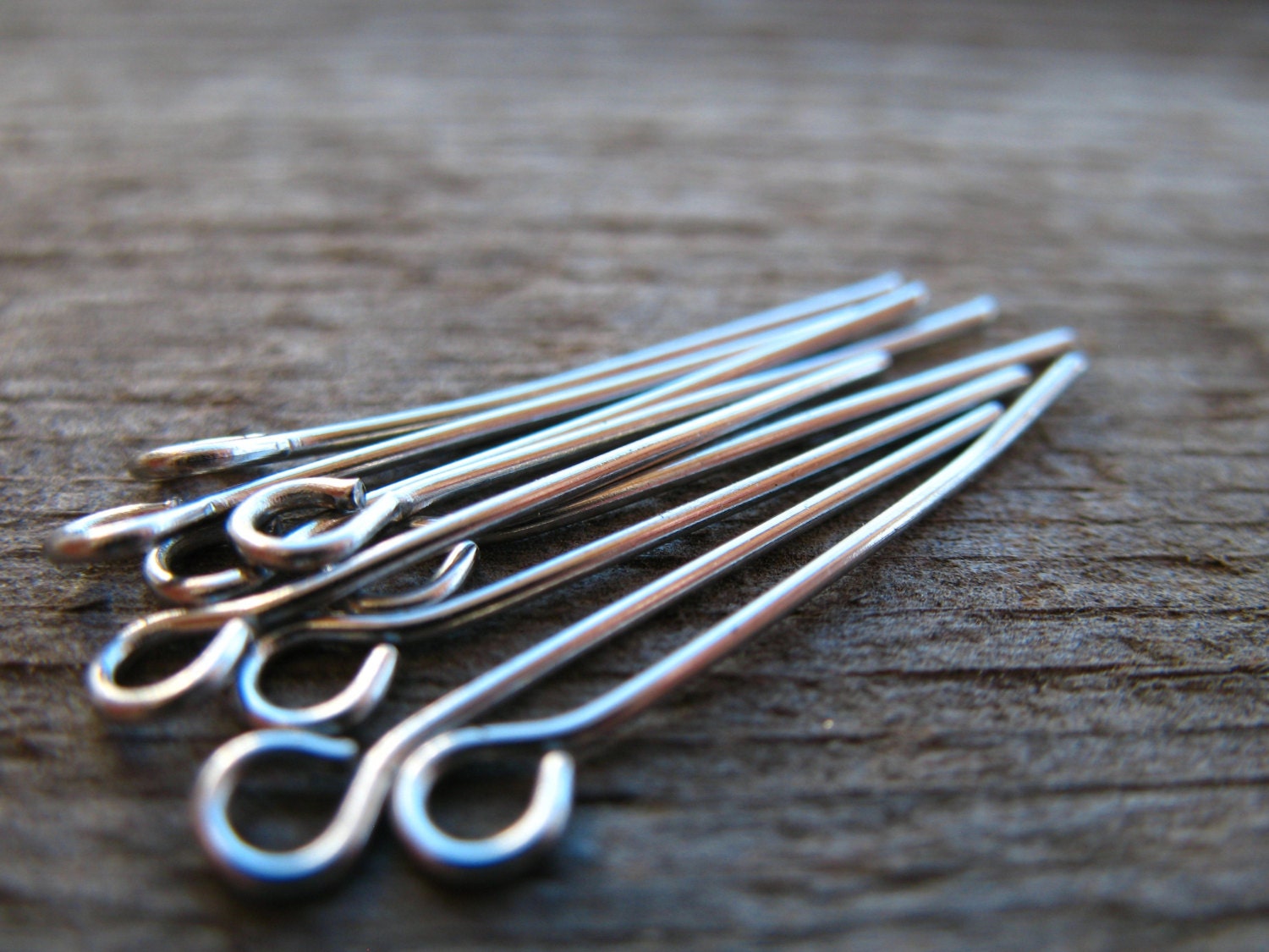 50 Stainless Steel Eye Pins 2.5cm 21 Gauge Hypoallergenic