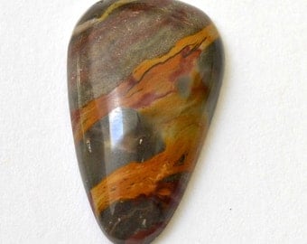 strawberry marble jasper cabochon. teardrop cabochon 17 x 28 x 5.8