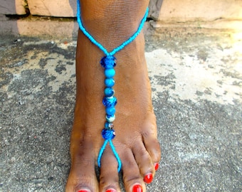 Barefoot sandals, bohemian barefoot sandals, ethnic jewelry, tribal ...