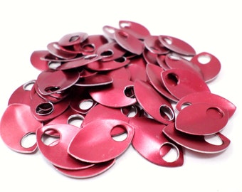 50 Small Scales Red Anodized Aluminum Dragonscales