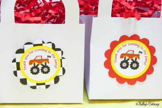 Monster Truck Birthday Party 2 Inch Thank You Circles, Instant Download, Printable, Digital Il_570xn