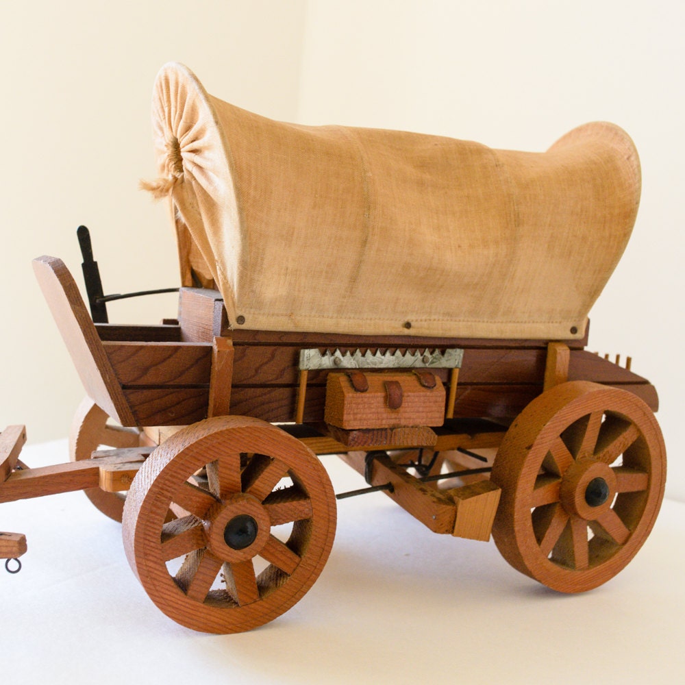 Vintage Covered Wagon Pioneer ModelToy by VintageHarvey on Etsy