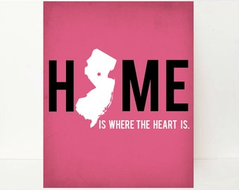 Home Is Where The Heart New Jersey Art State Artwork Home Is Where The Heart New Jersey Art State Artwork