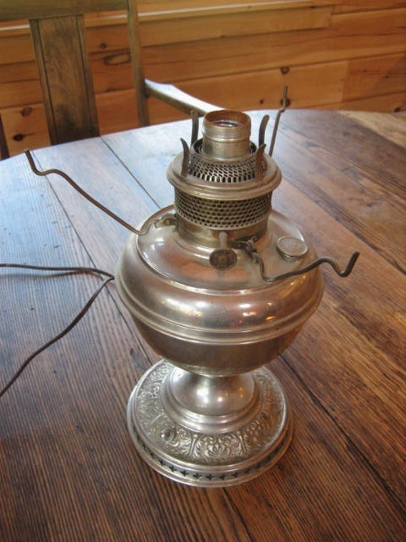 Rayo Nickle Plated Kerosene Oil Lamp B&H by DownEastCollectibles