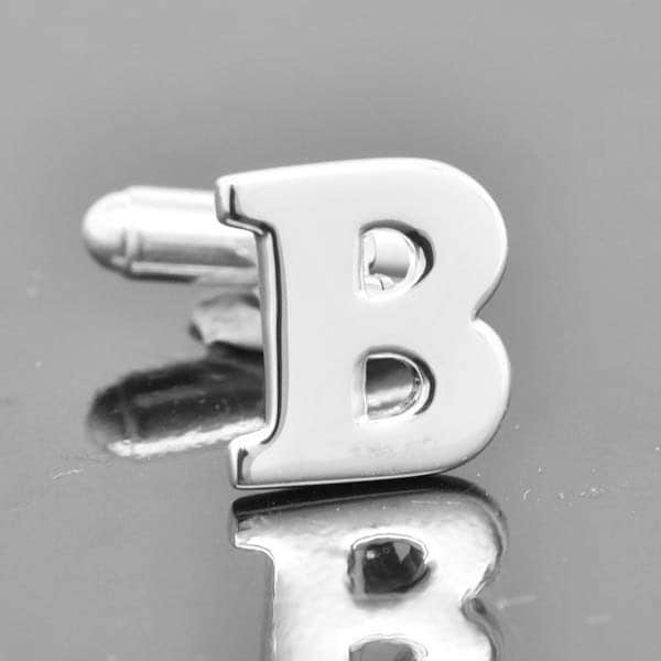 Boutons De Manchette Vintage - Initiale B - Ton Argenté - Modèle 12617