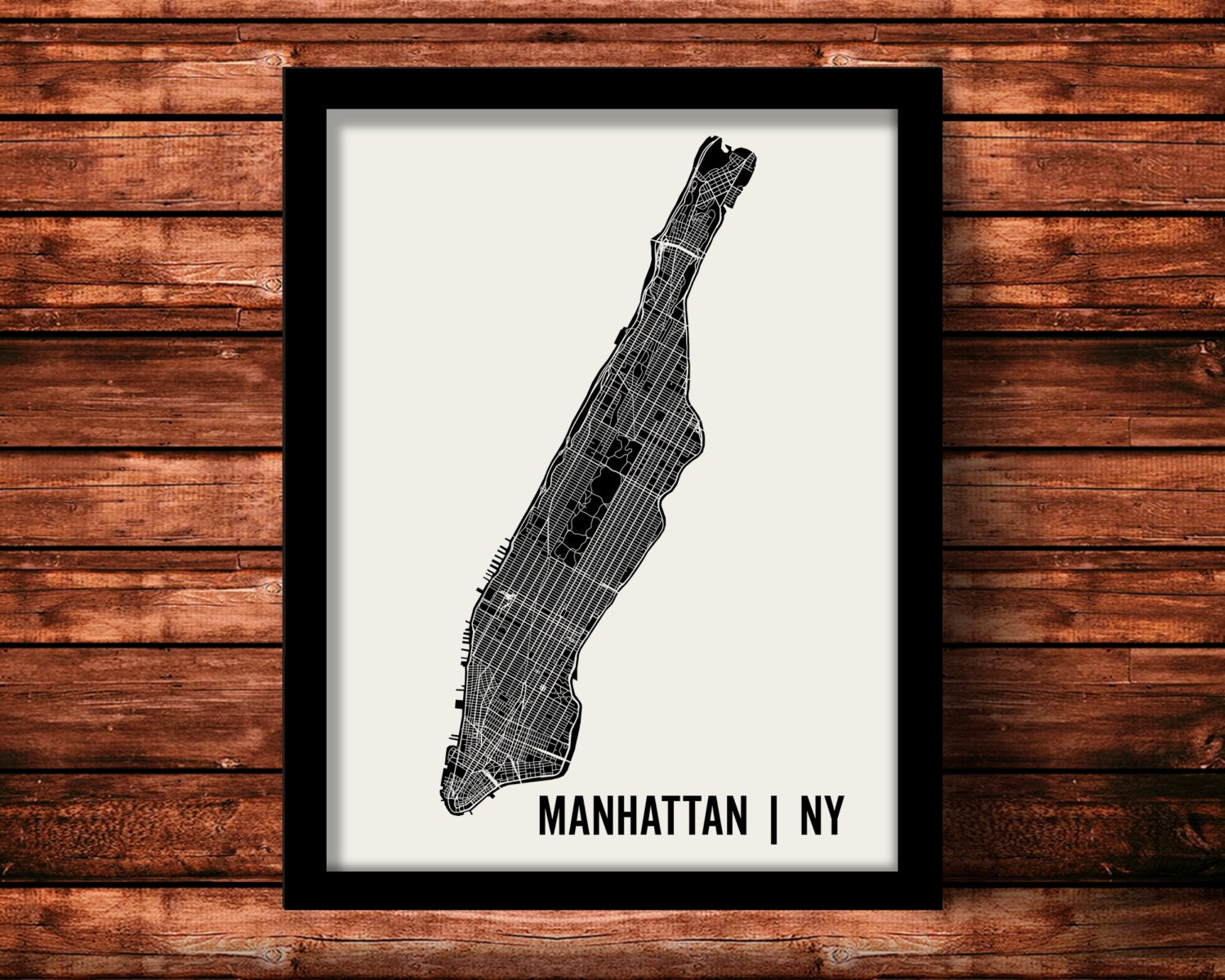 Manhattan Map Art Print Manhattan Print by MrCityPrinting