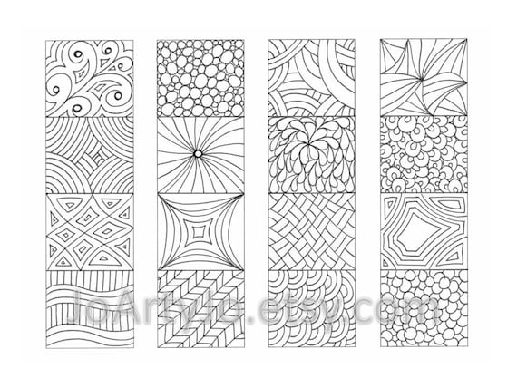 items similar to color your own bookmarks zentangle