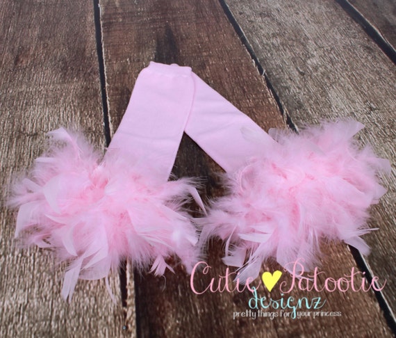 READY TO SHIP: Leg Warmers - Light Pink Feather - Frilly Flamingo - Pink Flamingo Bird Costume Accessory - One Size - Cutie Patootie Designz Il_570xn