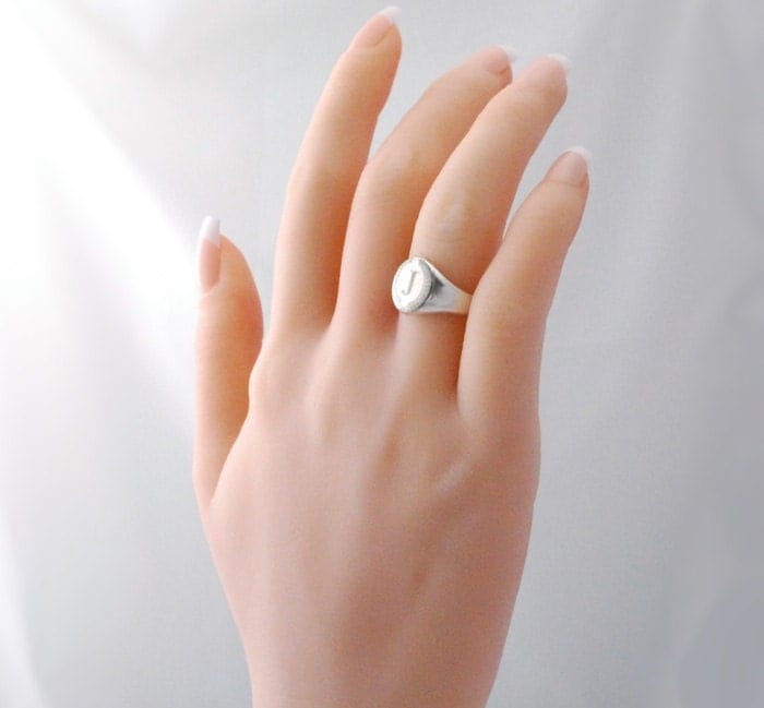 Personalized 925 Sterling Silver Square Signet Ring Custom Engraved Old