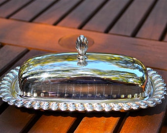 Silver plate butter dish