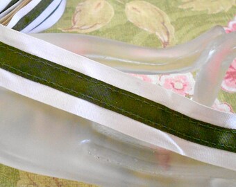 Green Striped Grosgrain Ribbon Trim