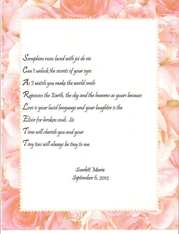Personalized and Custom Name Poem PDF Version