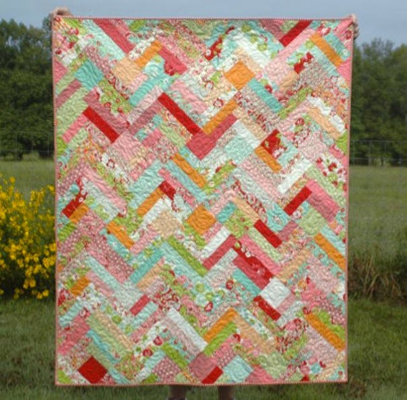 Lazy Sunday Chevron Herringbone Quilt PATTERN May Chappell