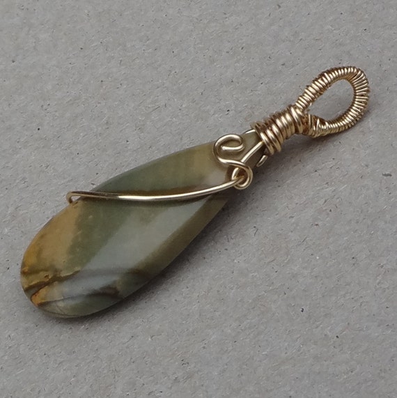 Picasso Jasper Wire Wrapped Pendant by carolvs40 on Etsy