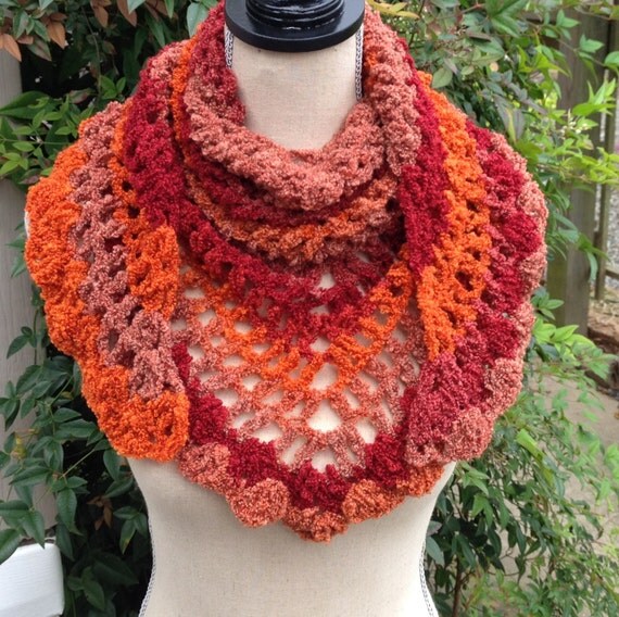 Crochet Scarf Road Trip Scarf Triangle Scarf by MooreThanBags