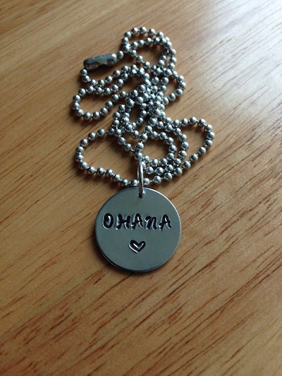 Ohana Aluminum Hand Stamped Necklace