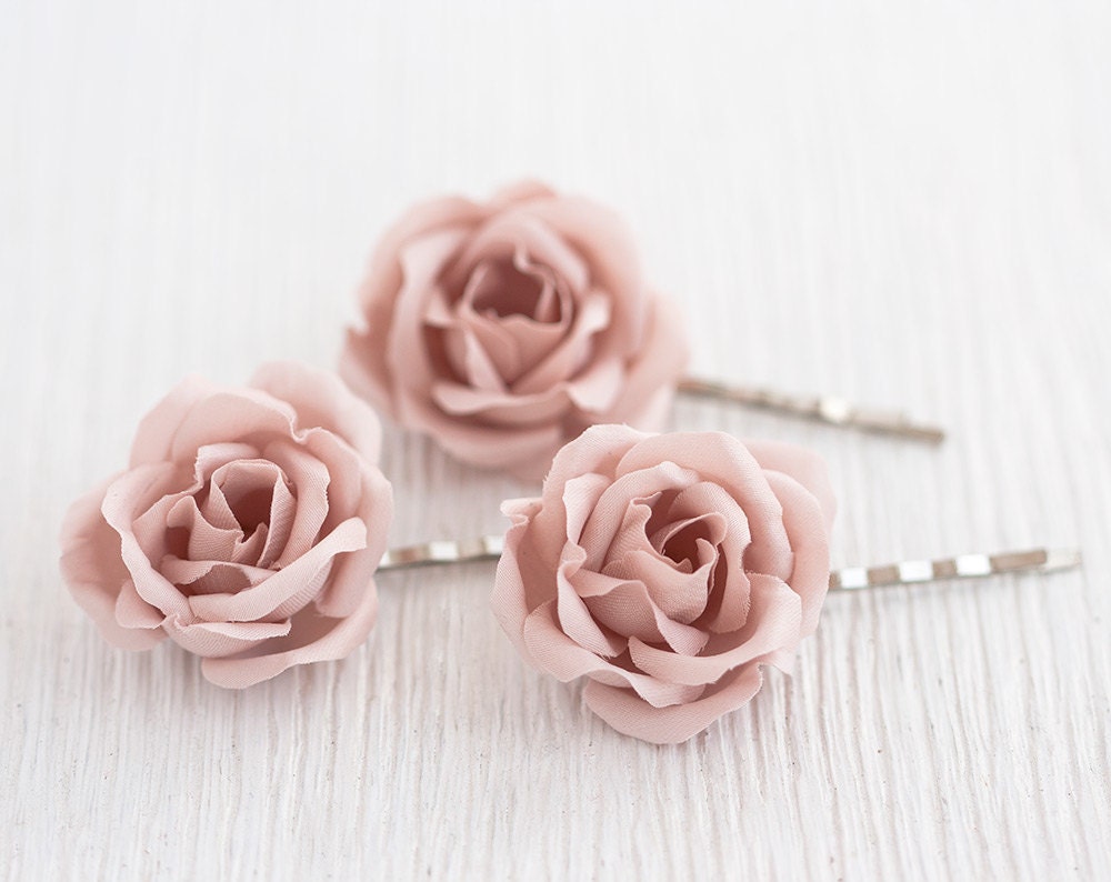 72 Blush Wedding Hair Pin Pink Rose Hair Pin Bridal Flower