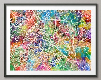 Paris France City Street Map, Art Print (1305)