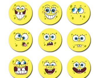 Spongebob Squarepants Cupcake Toppers Birthday Stickers Bikini Bottom 1B2