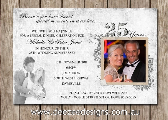 Photo Personalised 25th Wedding Anniversary Invitations - You Print Il_570xn