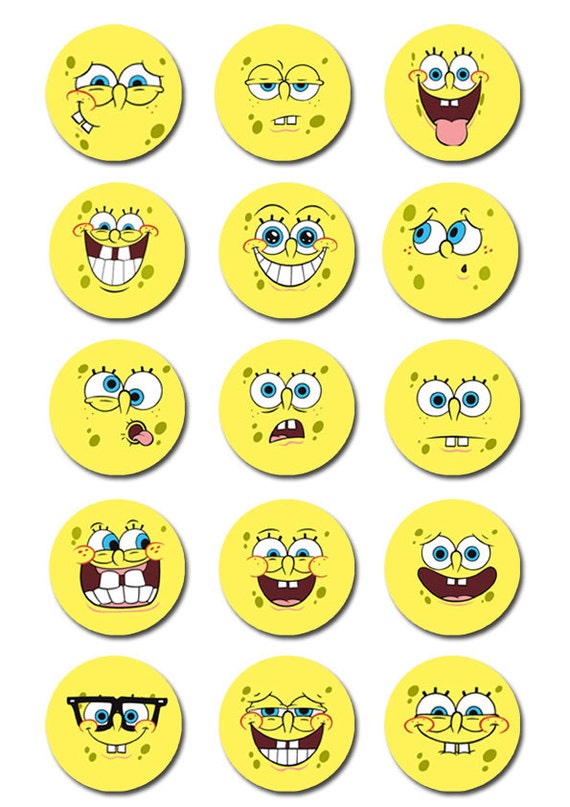 Spongebob Edible Cupcake Toppers 2 PRE-CUT by deezeedesign